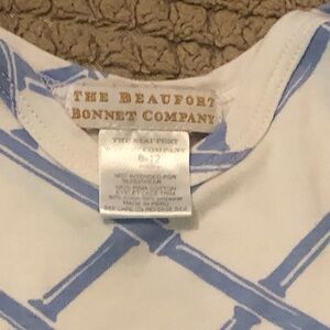 The Beaufort Bonnet Company Blue and White onesie